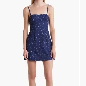 French Connection Blue Spaghetti Strap Sundress Mini